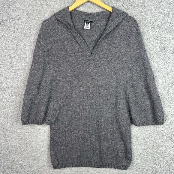 Novica Alpaca Wool Blend Hoodie Sweater Gray Pullover Women’s Large Boho Cozy - Picture 12 of 12